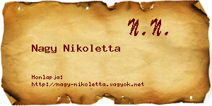 Nagy Nikoletta névjegykártya